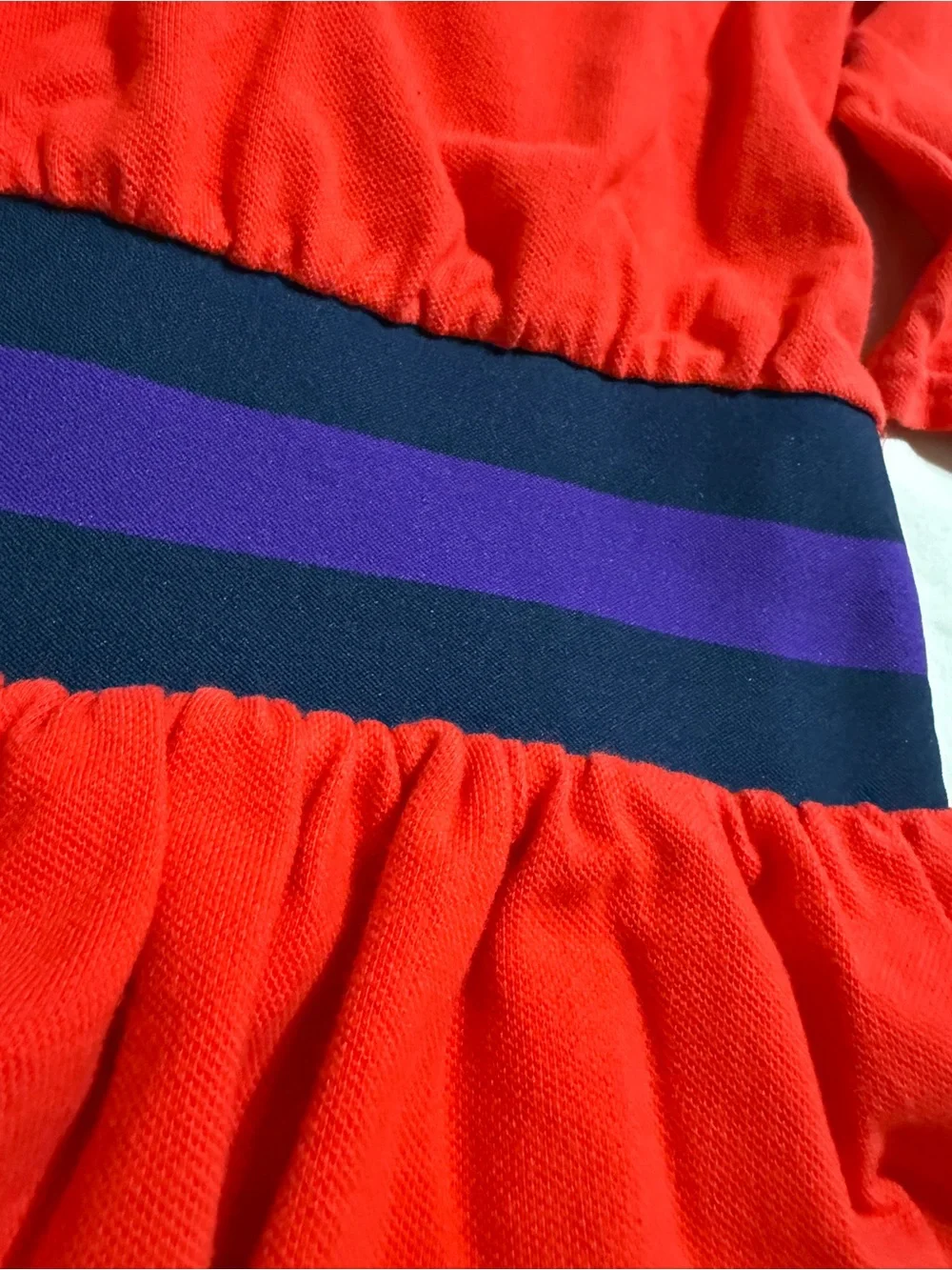 Ralph Lauren Red Polo Dress with Navy and Purple Waistband